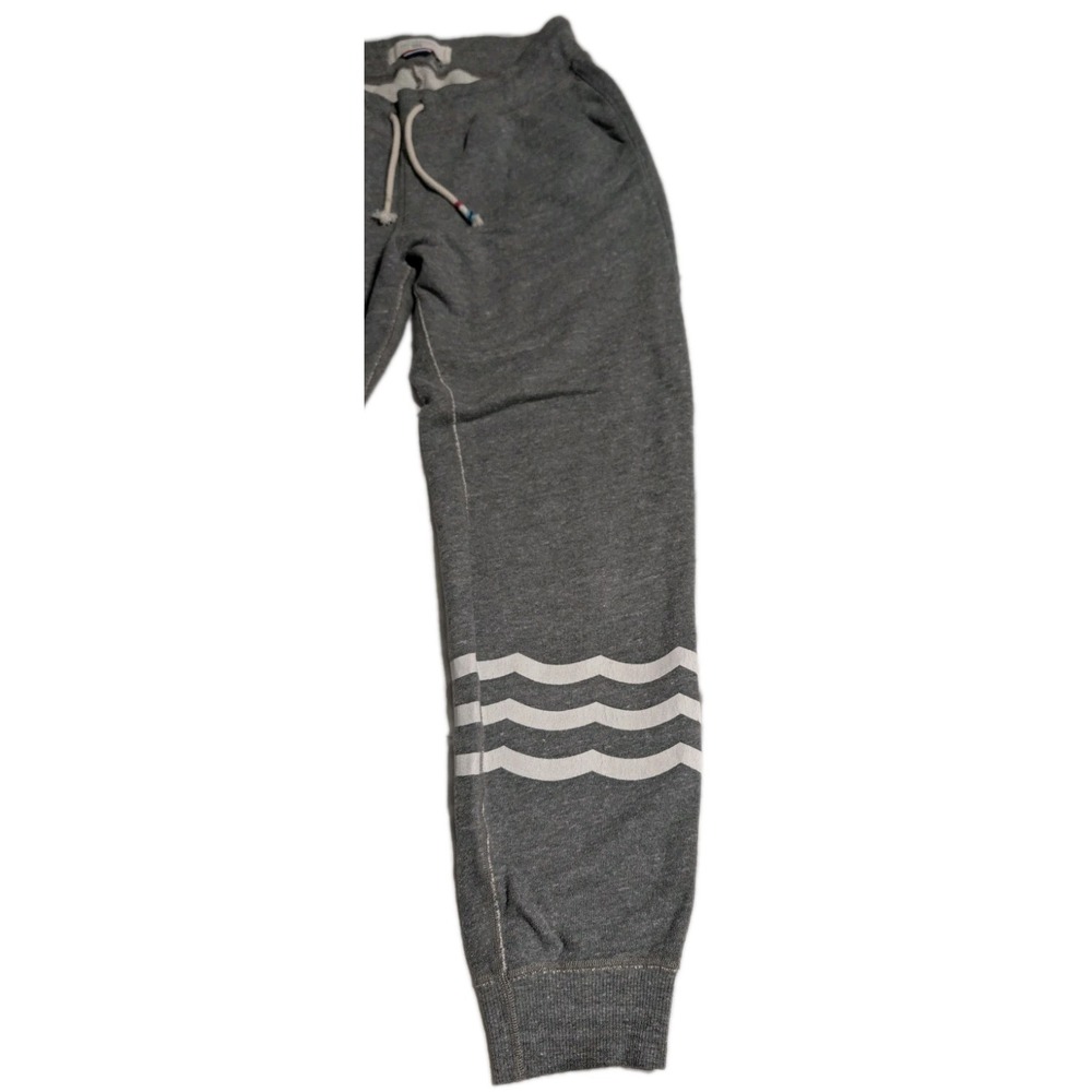 Sol‎ Angeles Jogger Sweatpants Men's Medium Gray Striped Leg Drawstring - Picture 2 of 5